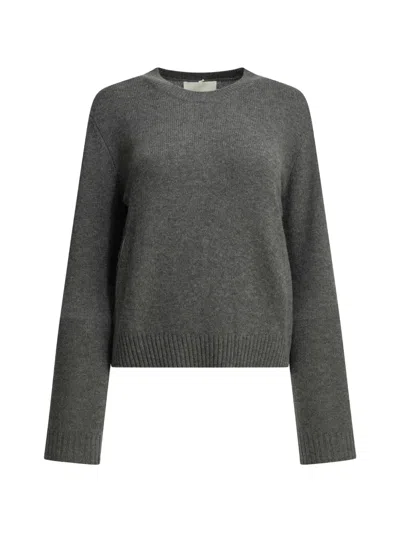 Lisa Yang Mable Ribbed-trim Cashmere Sweater In Gray