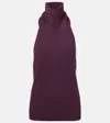 Lisa Yang Maddie Open-back Cashmere Top In Burgundy