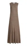 Lisa Yang Madelena Cashmere-silk Maxi Dress In Brown