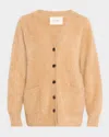 LISA YANG MALENA BUTTON-DOWN BRUSHED CASHMERE CARDIGAN