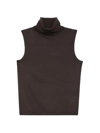 Lisa Yang Marelyn Turtleneck Top In Brown