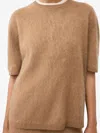 Lisa Yang Maren Short Sleeve Sweater In Toffee In Brown