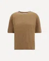 Lisa Yang Maren Short Sleeve Sweater In Toffee In Brown