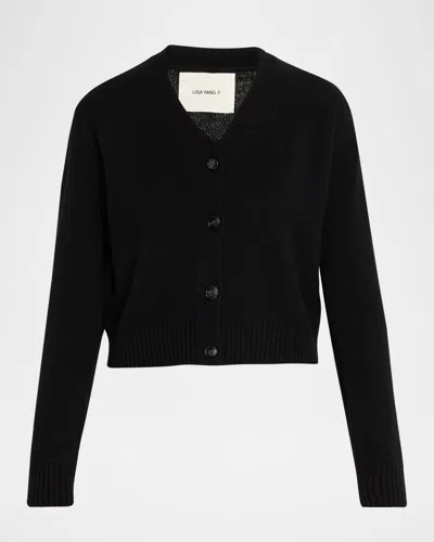 Lisa Yang Marion Cashmere-silk V-neck Cardigan In Black