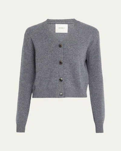 Lisa Yang Marion Cashmere V-neck Cardigan In Gray