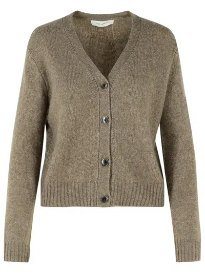 LISA YANG LISA YANG 'MARIONETTE' BROWN SILK BLEND CARDIGAN