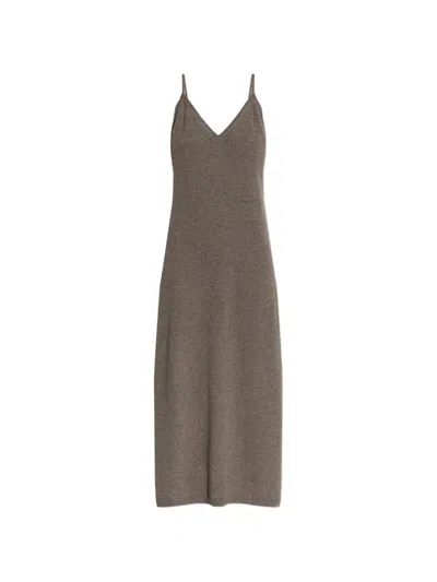 Lisa Yang Marlie V-neck Midi Dress In Gray