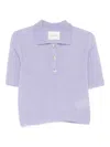 Lisa Yang Masy Buttoned Polo Top In Purple