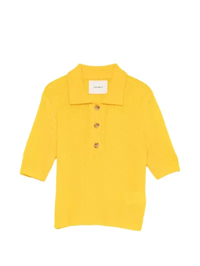 Lisa Yang Masy Buttoned Polo Top In Yellow