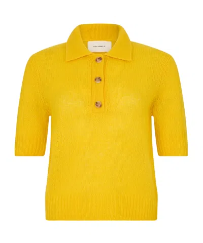 Lisa Yang Masy Buttoned Polo Top In Yellow
