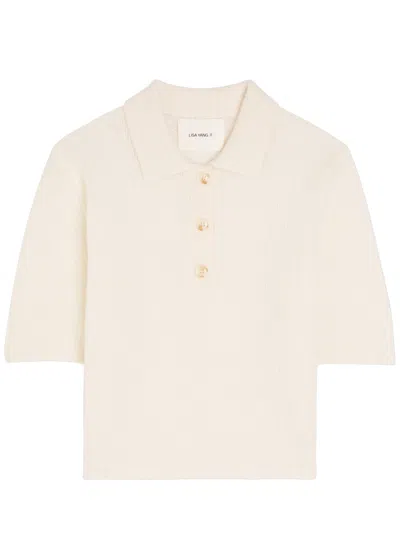 Lisa Yang Masy Cashmere And Silk-blend Polo Top In White