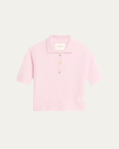 Lisa Yang Masy Cashmere Polo Sweater In Dahlia
