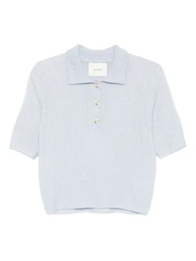 Lisa Yang Masy Short-sleeves Polo Top In White