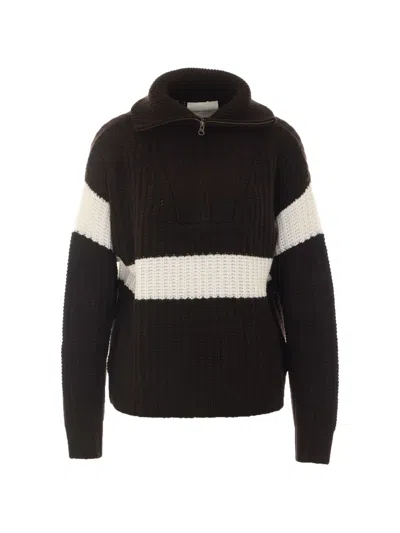 Lisa Yang Mavis Striped Half-zip Sweater In Multi