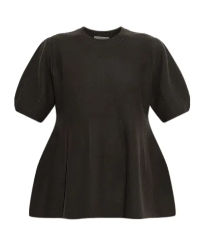 Lisa Yang Mella Short-sleeve Knitted Top In Gray