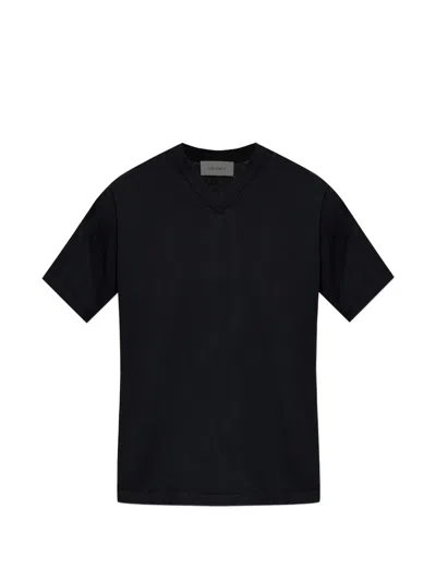 Lisa Yang Men's V-neck Short Sleeve Cashmere-cotton T-shirt In Nero