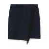Lisa Yang Mette Fringed Wrap-effect Cashmere Mini Skirt In Navy
