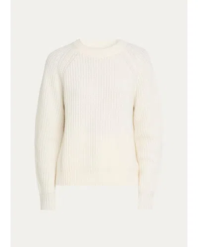 Lisa Yang Miki Raglan-sleeve Cashmere Crewneck Sweater In White