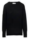 LISA YANG 'MILA' BLACK SWEATER WITH RIBBED TRIM IN CASHMERE WOMAN