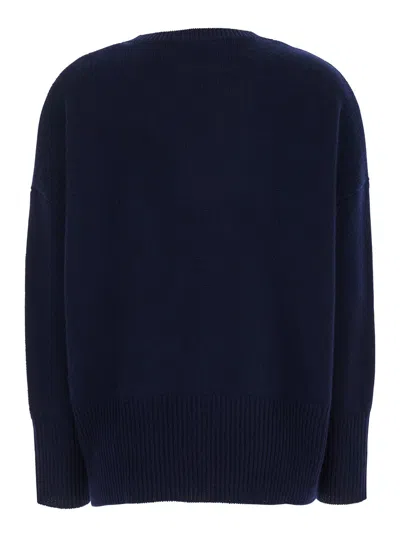 Lisa Yang Mila Blue Sweater With Ribbed Trim In Cashmere Woman