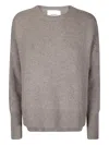 Lisa Yang Cashmere Knit Sweater With Contrast Trim And Oversized Fit In Gray
