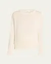 Lisa Yang Mila Cashmere Crewneck Sweater In White