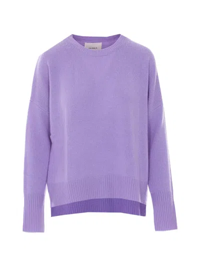 Lisa Yang Crewneck Jumper In Pure Cashmere With Long Sleeves And Ribbed Trims In Purple