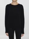 Lisa Yang 'mila' Black Sweater With Ribbed Trim In Cashmere Woman In Black