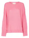 Lisa Yang Oversized Crewneck Knitwear Side Slits In Pink