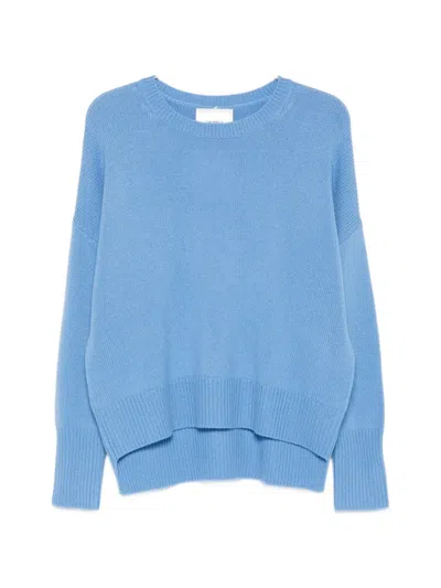 Lisa Yang Mila Ribbed-knit Crew-neck Sweater In Blue