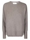 Lisa Yang Cashmere Knit Sweater With Contrast Trim And Oversized Fit In Brown