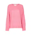 Lisa Yang Oversized Crewneck Knitwear Side Slits In Pink