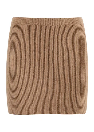 Lisa Yang Mindy Ribbed Cashmere Mini Skirt In Tan