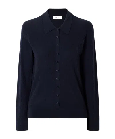 Lisa Yang Agata Ribbed Cashmere Cardigan In Blue