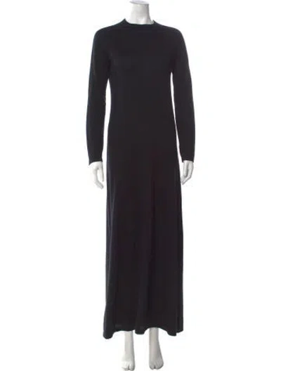 Pre-owned Lisa Yang Mock Neck Long Dress In Black