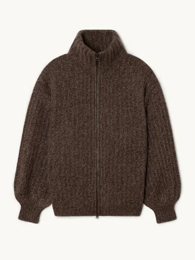 Lisa Yang Moralie Cardigan Soft Bark 2 In Black