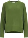 Lisa Yang Moss Green Sweater, Crew Neck In Green