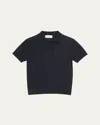 Lisa Yang Nai Cashmere Polo Top In Navy