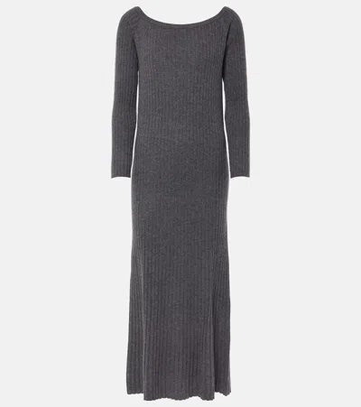 Lisa Yang Nari Ribbed-knit Cashmere Midi Dress In Graphite