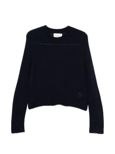 Lisa Yang Navy Blue Ribbed Sweater