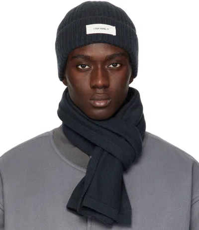Lisa Yang Navy Menton Beanie In In Ink