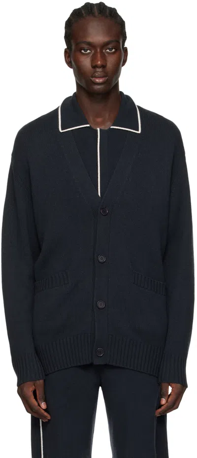 Lisa Yang Navy 'the Wilson' Cardigan In In Ink