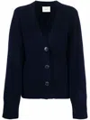 Lisa Yang Navy Wool Cardigan In Animal Print