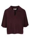 Lisa Yang Neela T-shirt Knitwear Brown In Burgundy