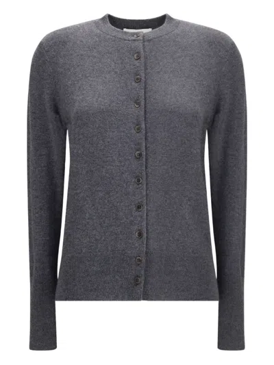 Lisa Yang Nellia Button-cuff Cardigan In Gray
