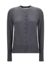 Lisa Yang Nellia Button-cuff Cardigan In Gray