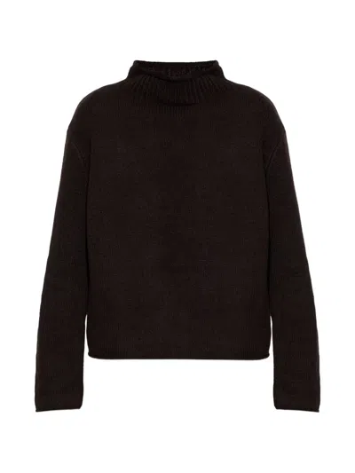 Lisa Yang Nelsy Ribbed High-neck Sweater In Brown