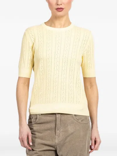 Lisa Yang Nika Cable-knit Sweater In Yellow