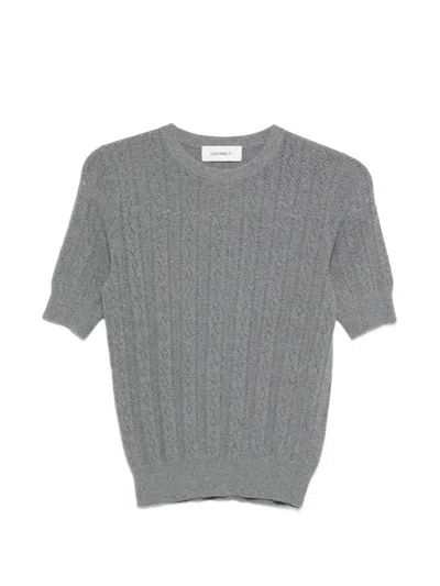 Lisa Yang Nika Short-sleeve Sweater In Gray
