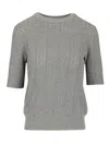 Lisa Yang Nika Tee Sweater Lace Dimond Openwork Knitwear Grey In Multi